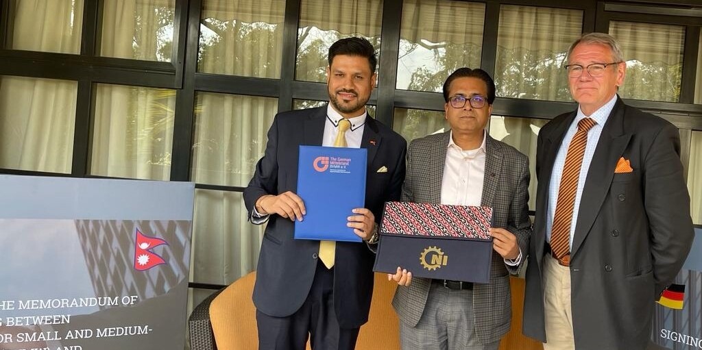 द्धिपक्षीय व्यवसायीक सम्बन्ध विस्तार गर्न नेपाल उद्योग परिसंघ र साना तथा मझौला जर्मन व्यवसायीक संघबीच समझदारी